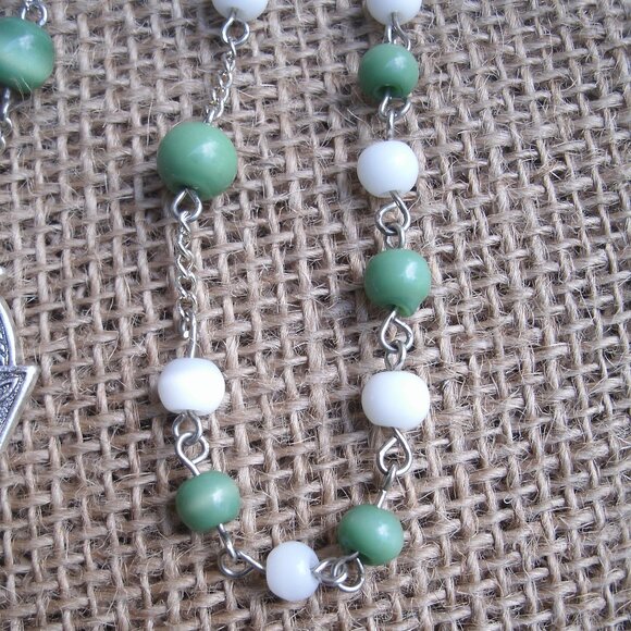 Handmade Celtic Crucifix Rosary Cats Eye Beads - Picture 6 of 12